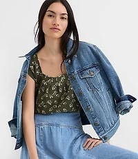 Floral Square Neck Top