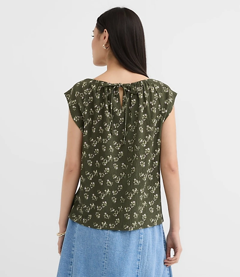 Floral Square Neck Top