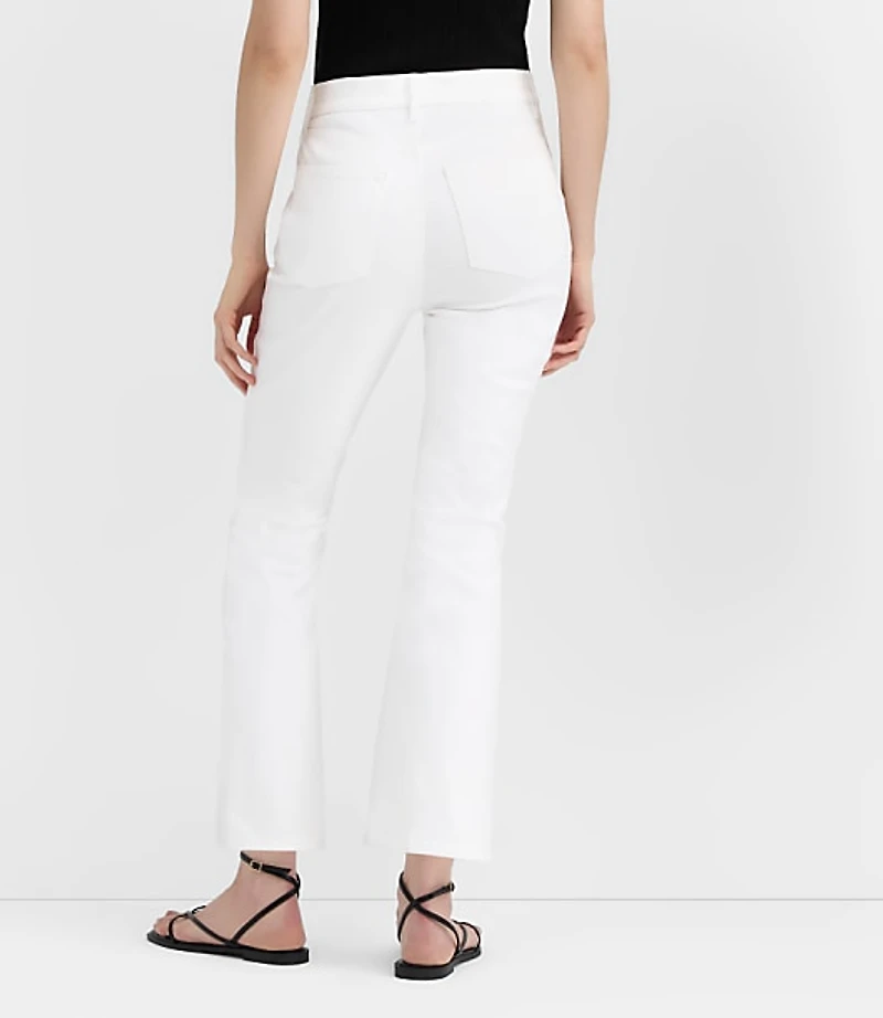 Rivete Tall Welt Pocket High Rise Kick Crop Jeans White