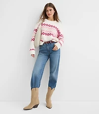 Petite Fuzzy Fair Isle Oversized Sweater