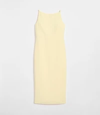 LOFT Versa Crepe Drape Square Neck Midi Dress