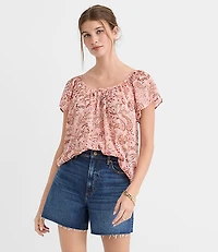 Paisley Flutter Sleeve Blouse