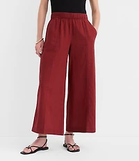 Breezy Wide Leg Crop Pants Linen Cotton