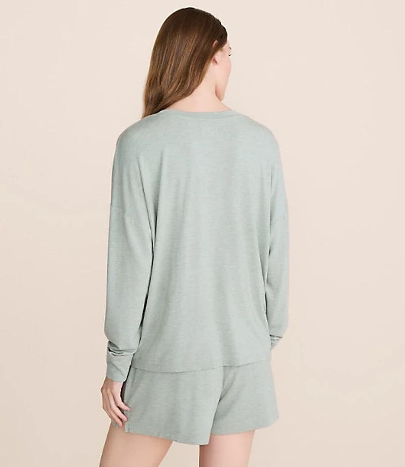 Lou & Grey Heathered Softened Modal Henley Pajama Top