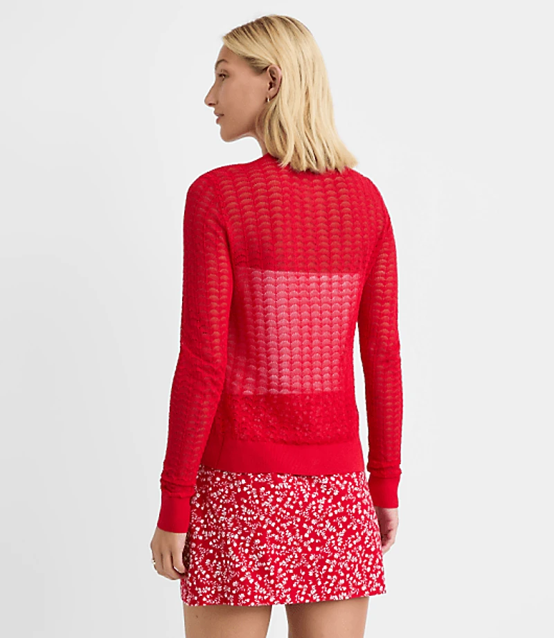 Scalloped Pointelle Cardigan