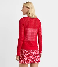 Scalloped Pointelle Cardigan