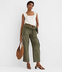 Petite Lace Trim Square Neck Top