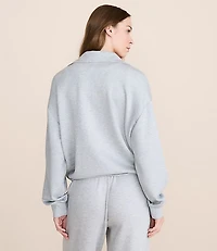 Petite Lou & Grey Heathered Cinched Scubasoft Half Zip Top