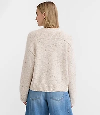 Petite Marled Saddle Sleeve V-Neck Cardigan