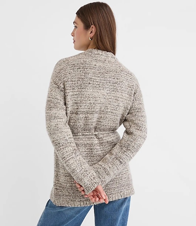 Marled Belted Cardigan