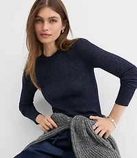 Shimmer Mixed Ribbed Sweater