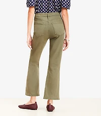 Curvy Patch Pocket High Rise Kick Crop Jeans Evening Olive