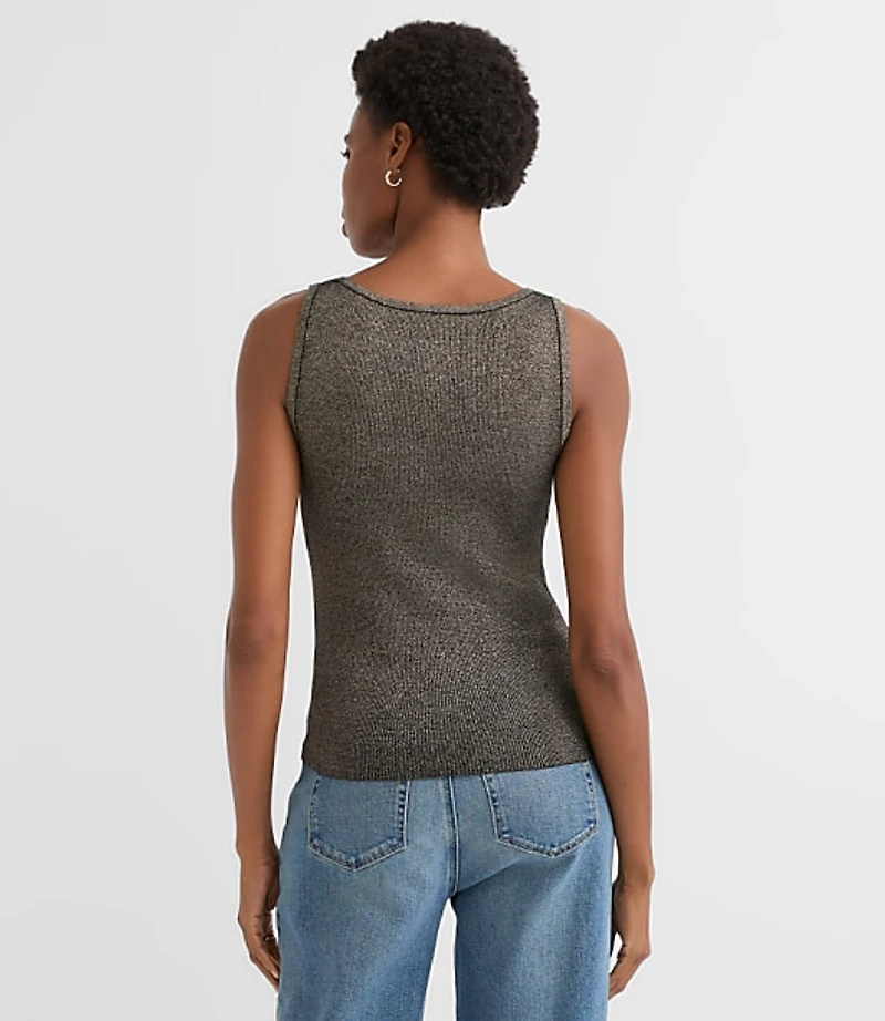 Shimmer Ribbed Sweater Tank Top