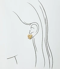 Brushed Heart Stud Earrings