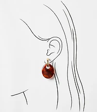 Marbleized Resin Drop Statement Earrings