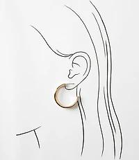Mixed Metal Double Hoop Earrings