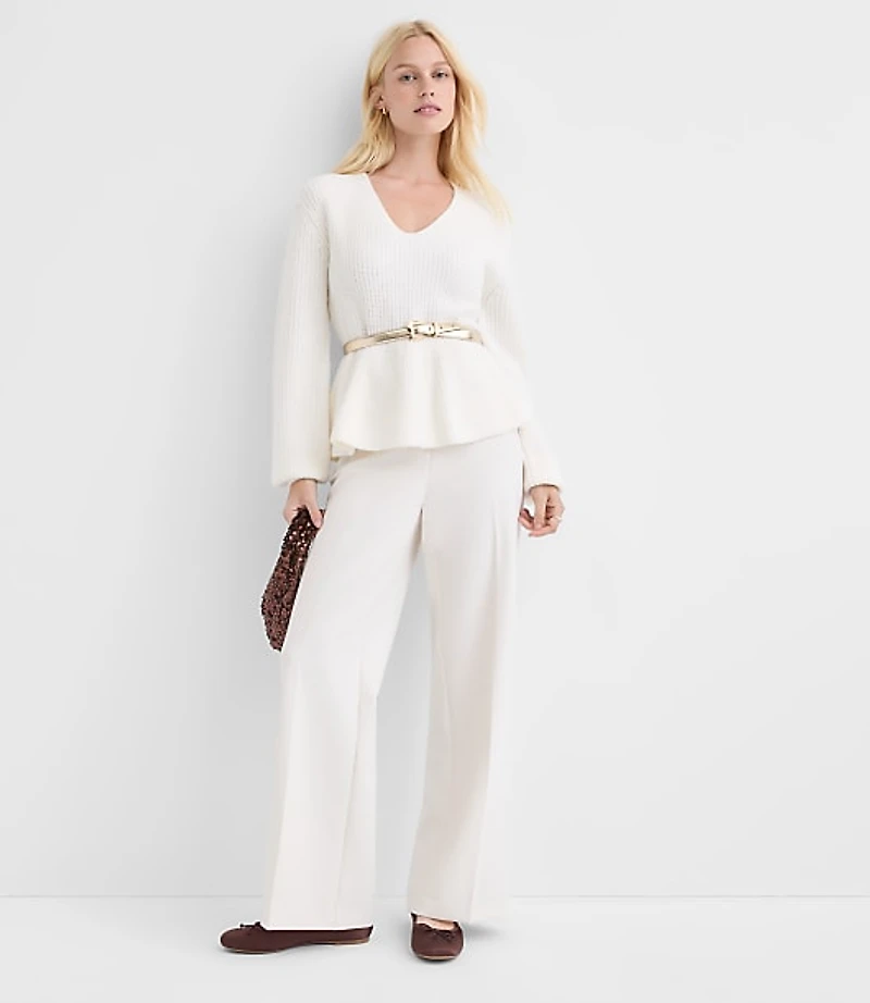 Ribbed Peplum Sweater