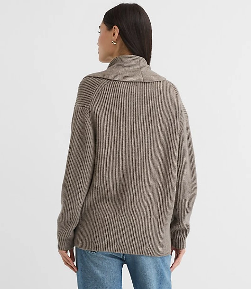 Ribbed Double Breasted Cardigan
