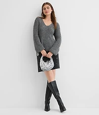 Shimmer Ribbed Peplum Sweater