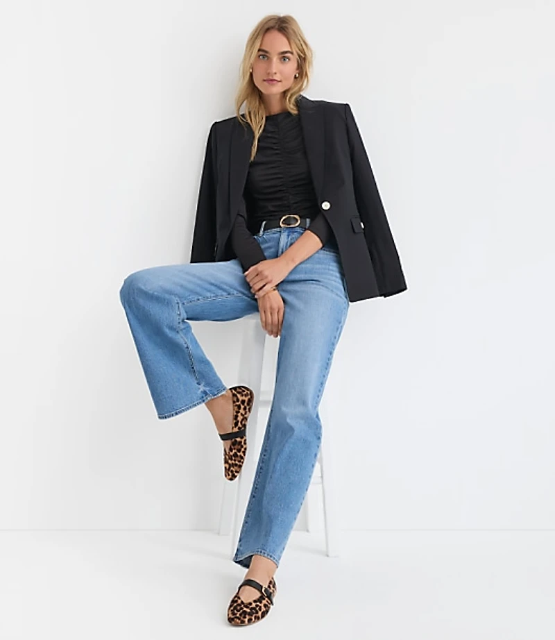 Ruched Boatneck Top