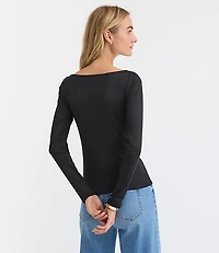Ruched Boatneck Top