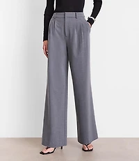 Tall LOFT Versa Seasonless Stretch Double Pleat Wide Leg Pants Heather