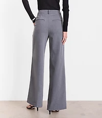 Tall LOFT Versa Seasonless Stretch Double Pleat Wide Leg Pants Heather