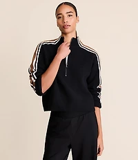 Lou & Grey Striped Half Zip Sweater