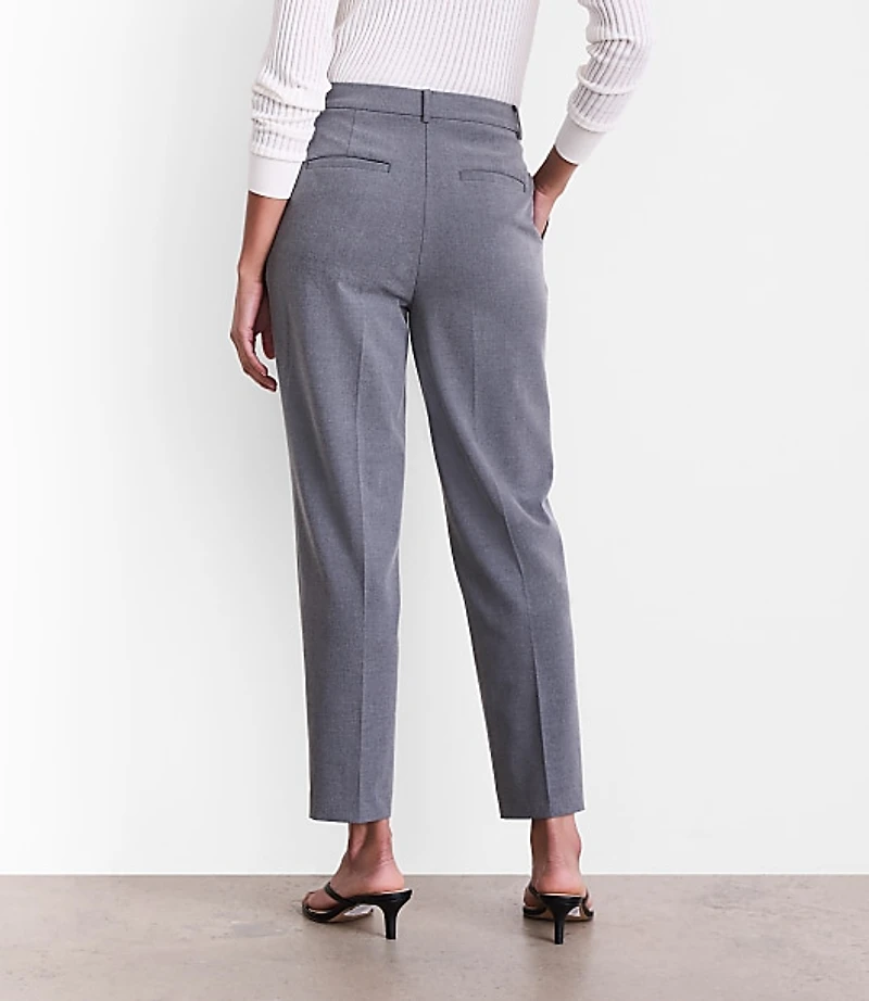 Petite LOFT Versa Seasonless Stretch Double Pleat Taper Pants in Heather