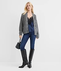 Shimmer Moon & Star Jeweled Button Cardigan
