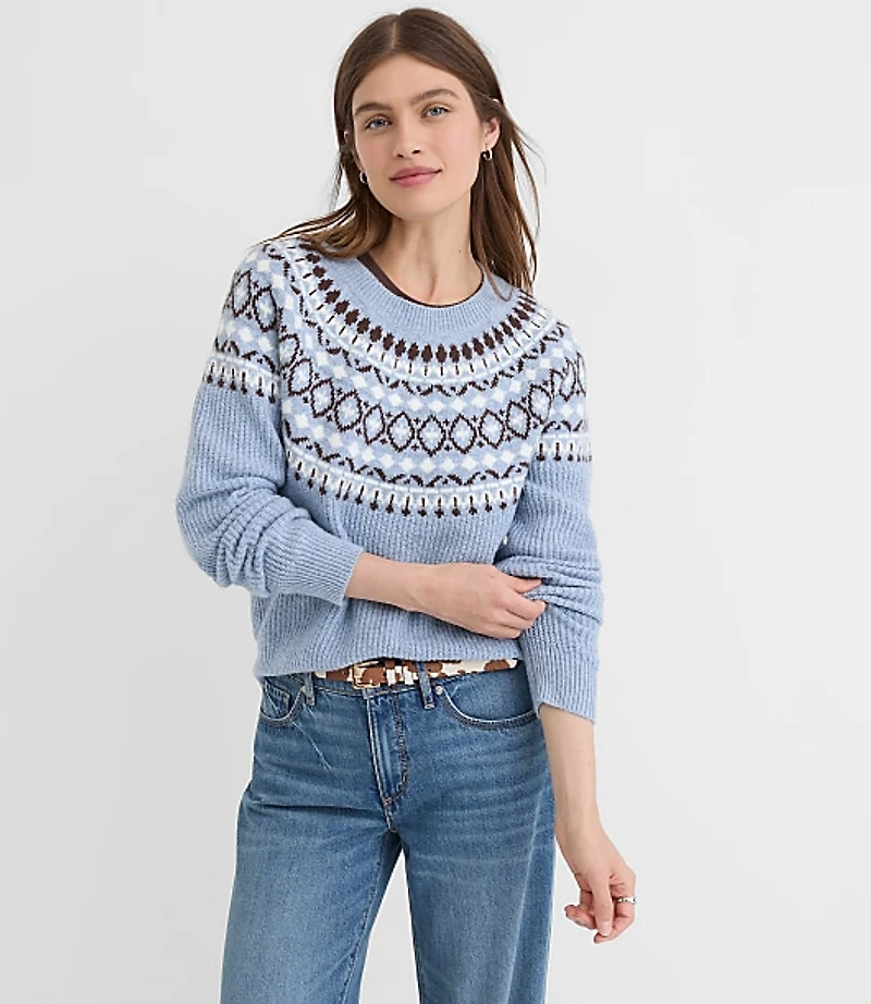 Petite Fair Isle Ribbed Sweater