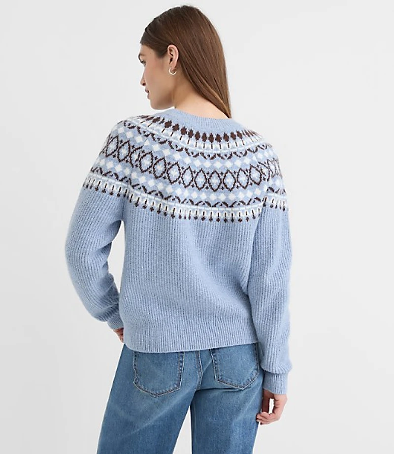 Petite Fair Isle Ribbed Sweater