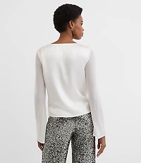 Satin Chiffon Cowl Neck Top