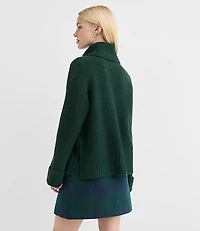 Petite Cuffed Ribbed Mock Neck Sweater