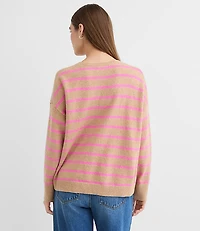 Striped V-Neck Relaxed Everyday Sweater