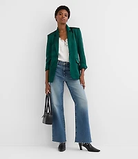 Satin Belted Modern Blazer