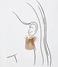 Italian Collection Pearlized Cluster Waterfall Earrings
