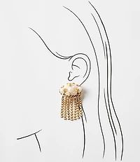Italian Collection Pearlized Cluster Waterfall Earrings