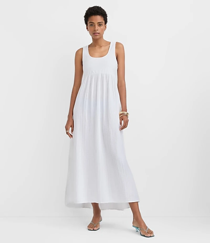 LOFT Beach Triple Cloth Mixed Media Maxi Pocket Dress