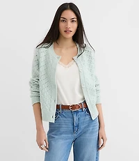 Petite Shimmer Pointelle Cardigan