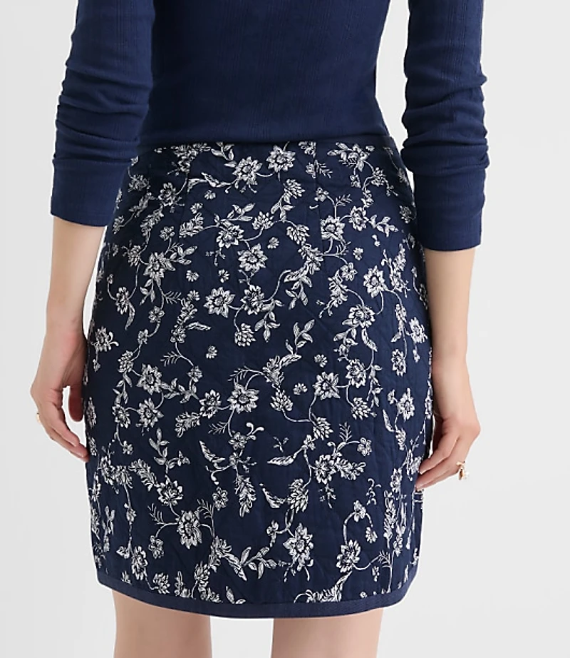 Floral Quilted Mini Skirt