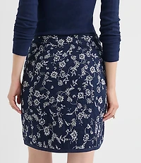 Floral Quilted Mini Skirt