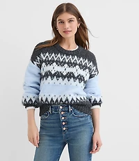 Petite Colorblock Fair Isle Sweater