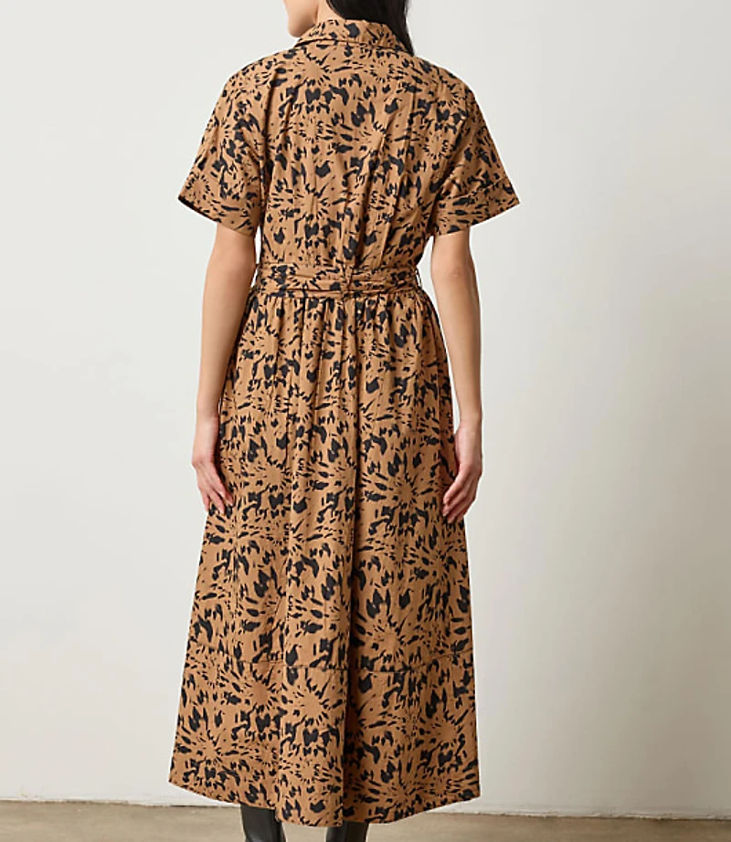 Lilla P Twill Collared Maxi Shirtdress