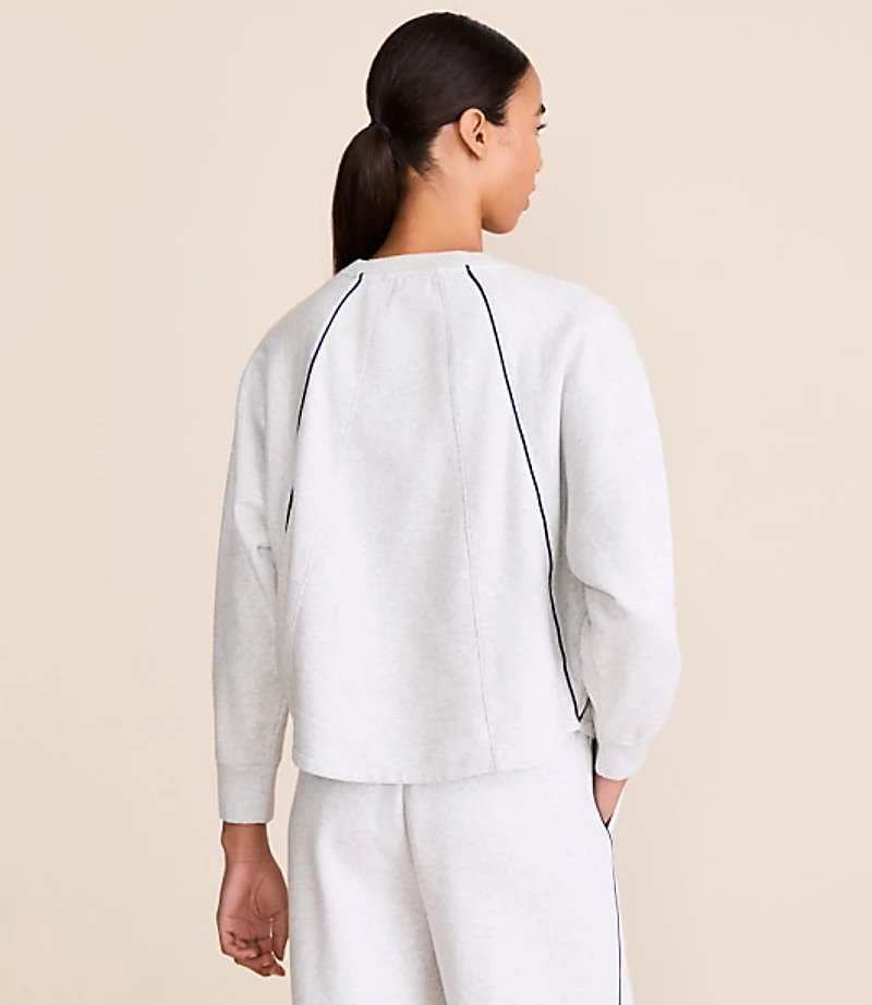 Lou & Grey Heathered Piped Elite Fleece Sweatshirt