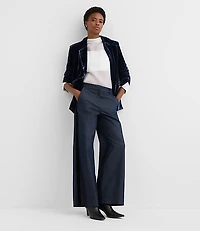 Tall Velvet Tuxedo Stripe Clean Wide Leg Pants Refined Denim