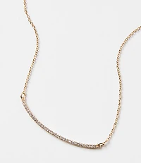 Pave Rounded Bar Necklace