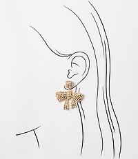 Pearlized Bow Statement Earrings