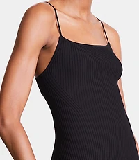 Petite LOFT Versa Ribbed Strappy Midi Dress