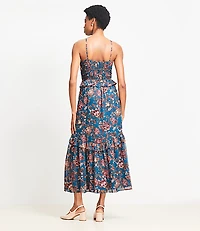 Floral Smocked Strappy Maxi Dress